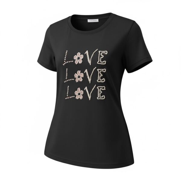 LOVE LOVE LOVE Bling Tee (Black)