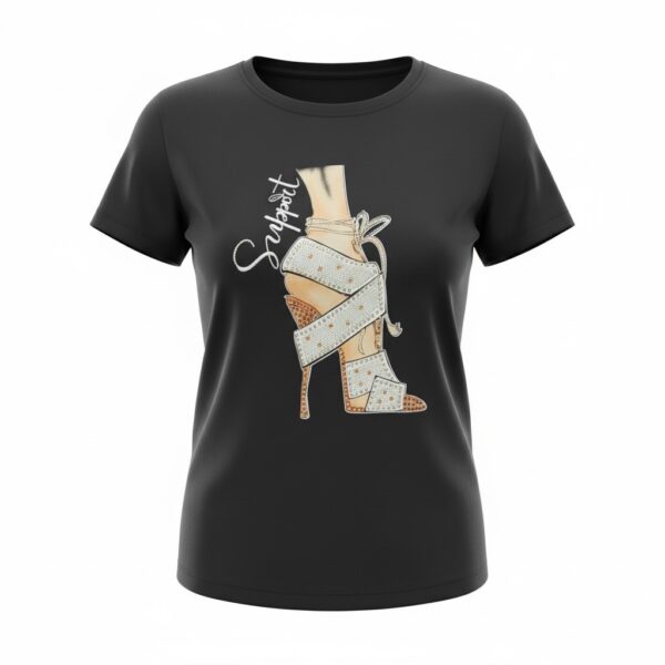 Rhinestone Heels Graphic Tee (Black)