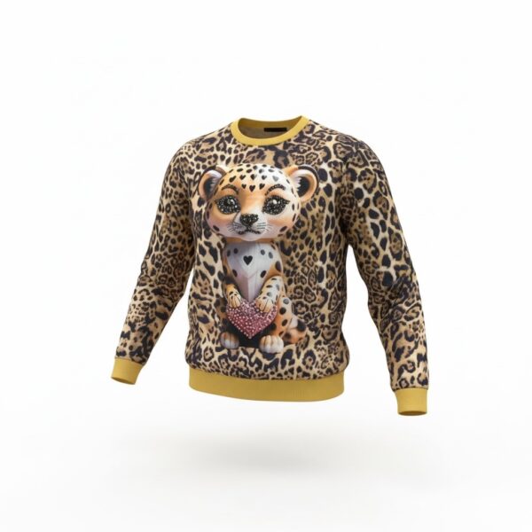 Leopard Heart Stones Sweatshirt (Black)
