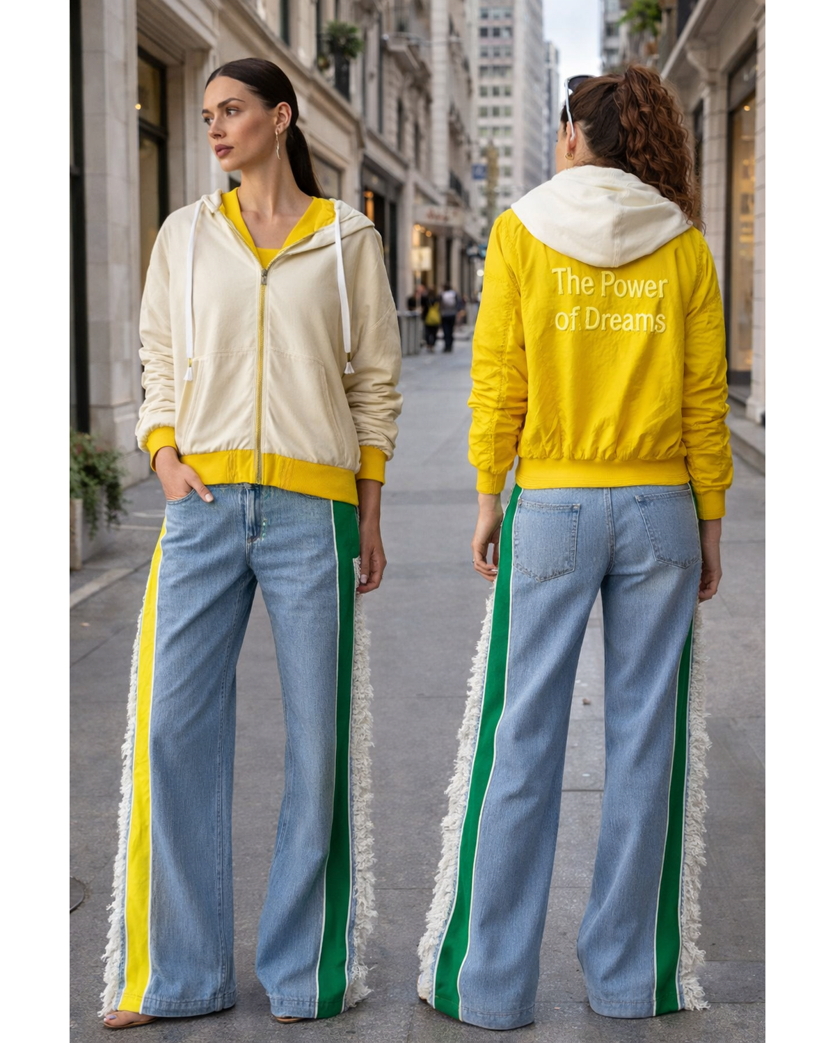 The Sporty Chic Reversible Graphic Hooded Jacket