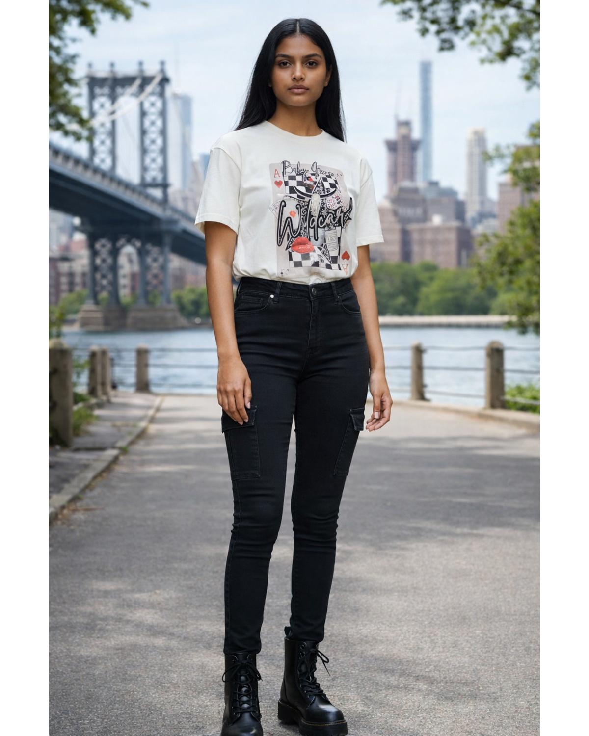 Retro Wildcard Graphic  Relaxed Crop Top