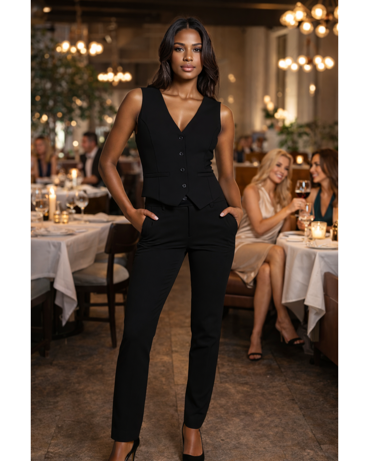 Snobby Noir Tailored Trousers