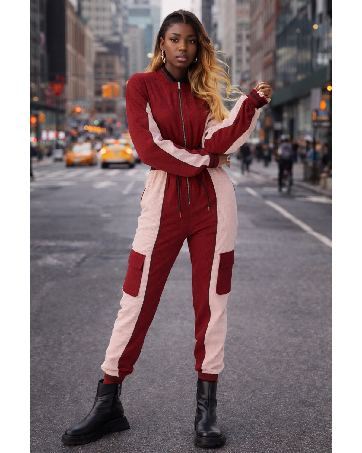 Toggle Drawstring Windbreaker Jumpsuit