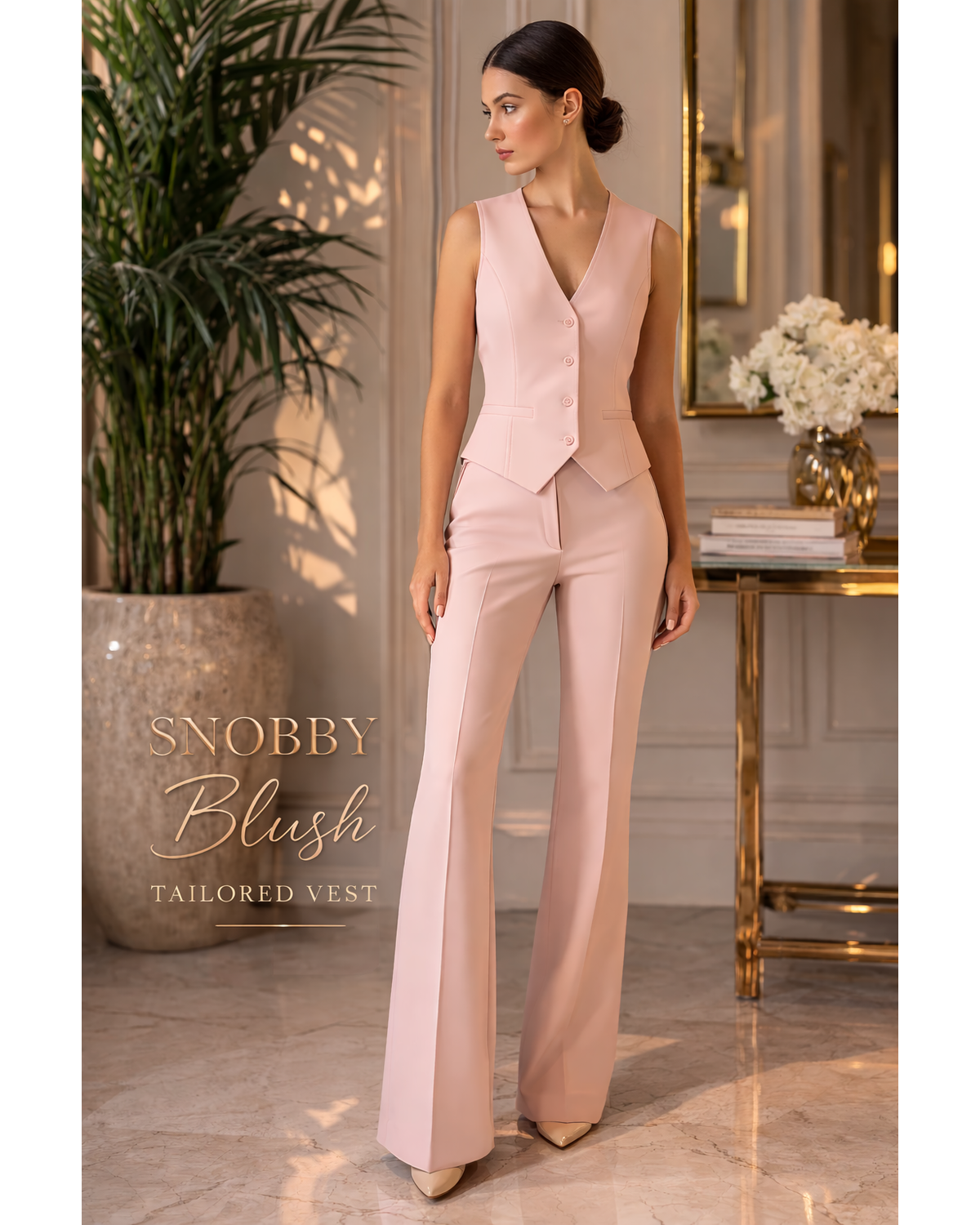 Snobby Blush Tailored Vest