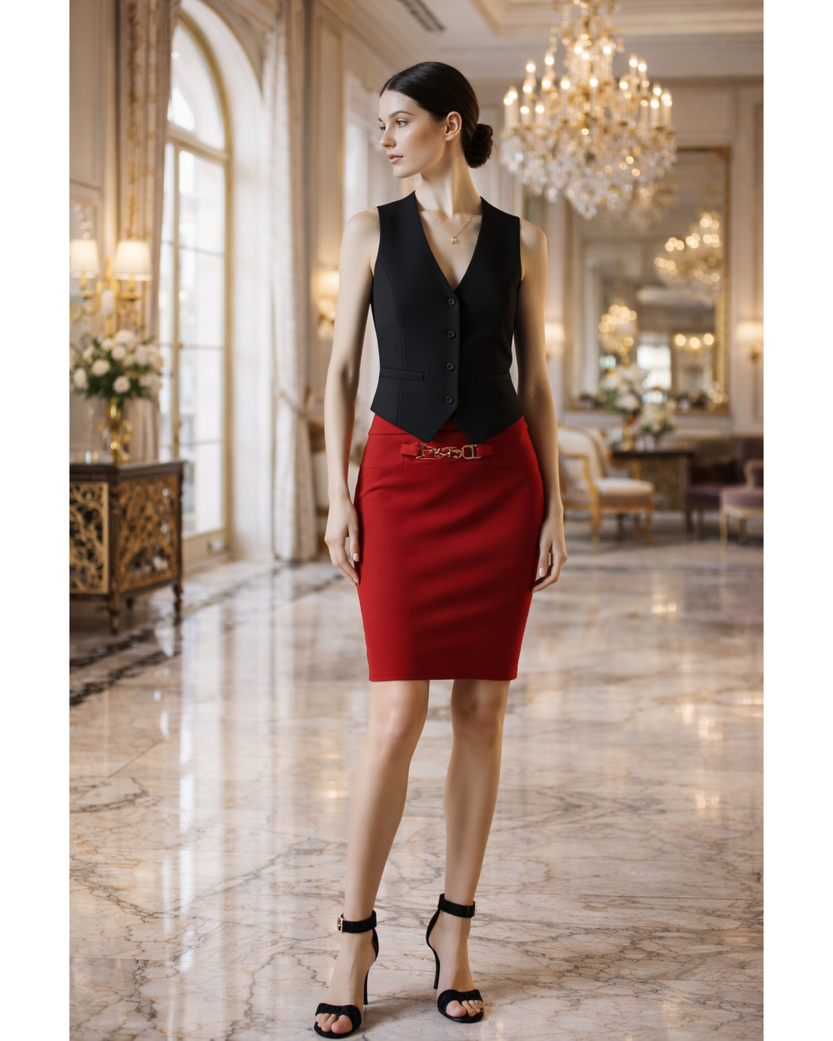 The Stretchy Brick Luxe Pencil Skirt