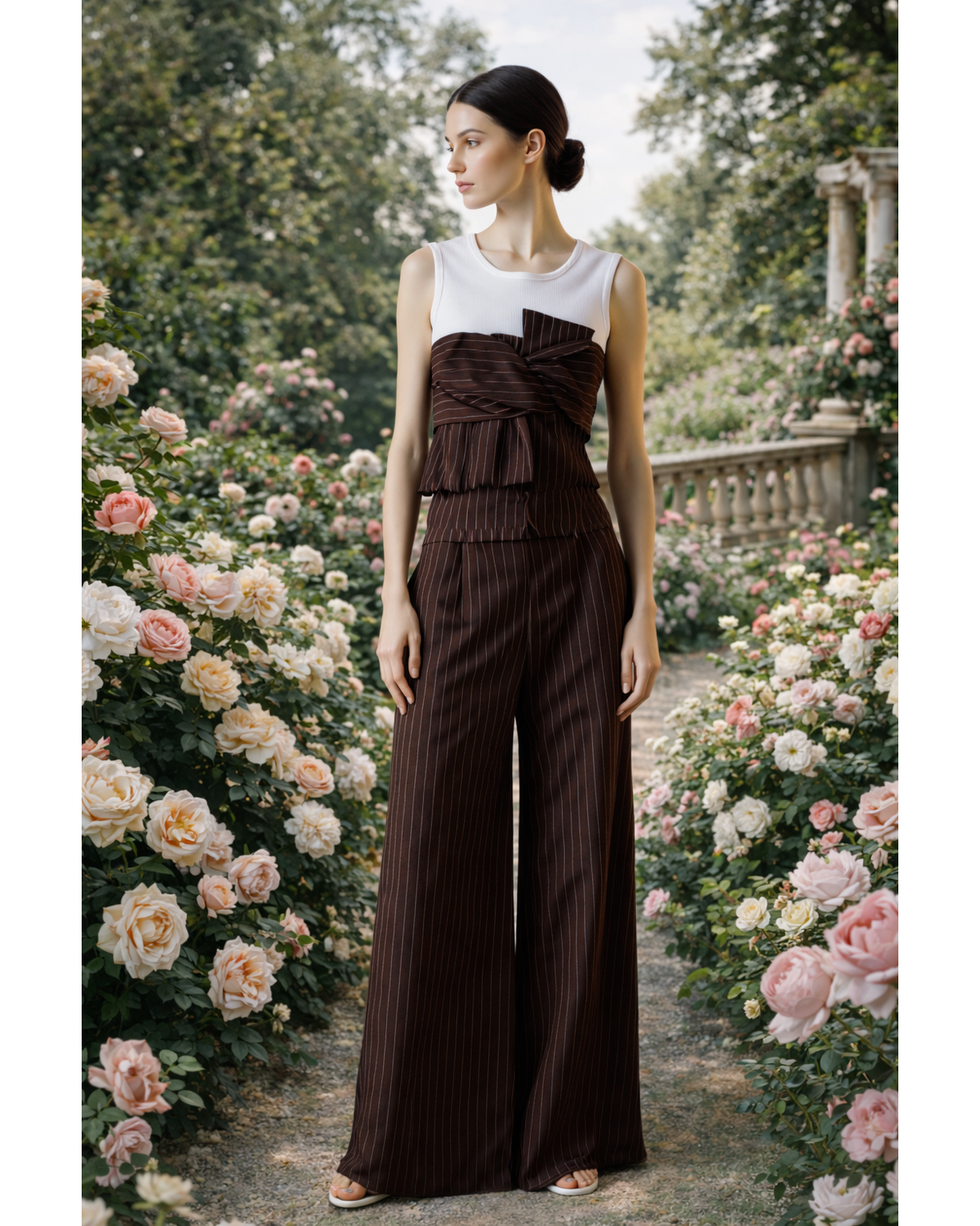 The Muse Pinstripe Wide Leg Pants