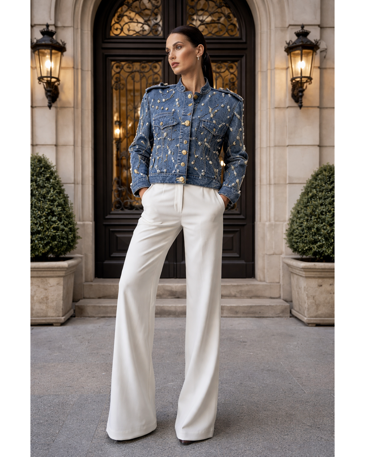 Luxe Embellished Denim Jacket