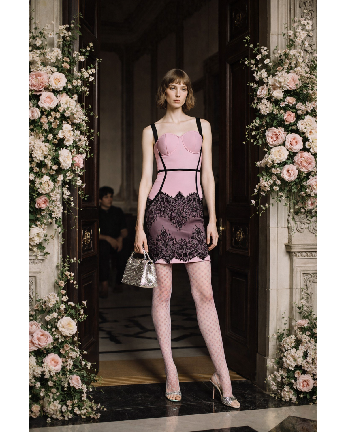 Midnight Lace Bandage Dress