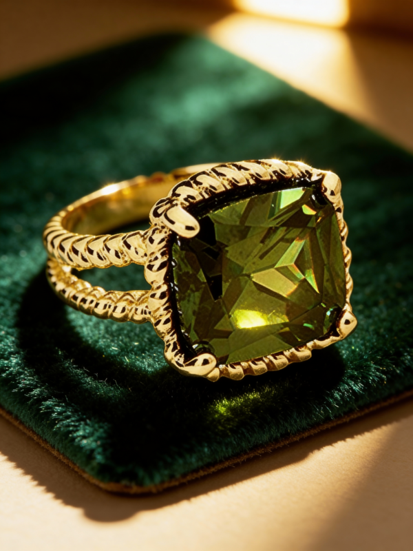 Marquis Statement Ring – Peridot CZ (14K Gold Filled)
