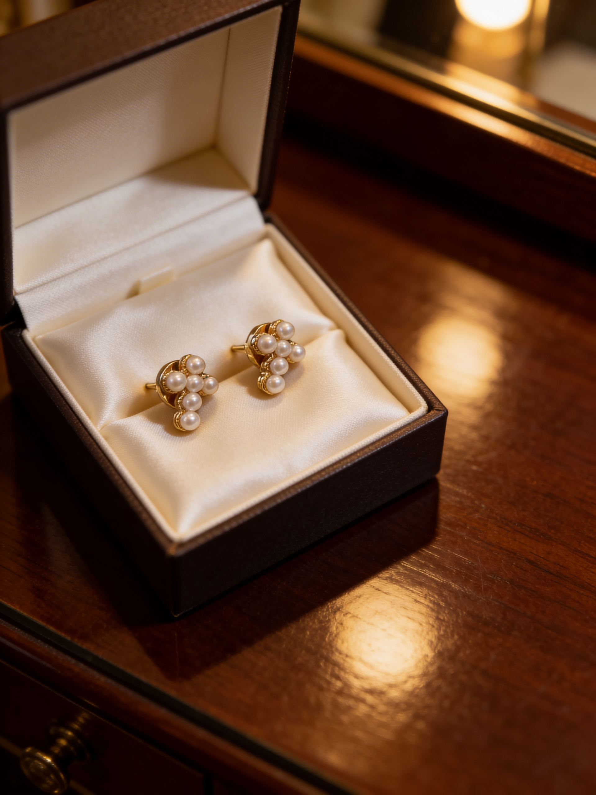 18K Non-Tarnish Pearl Cross Stud Earrings