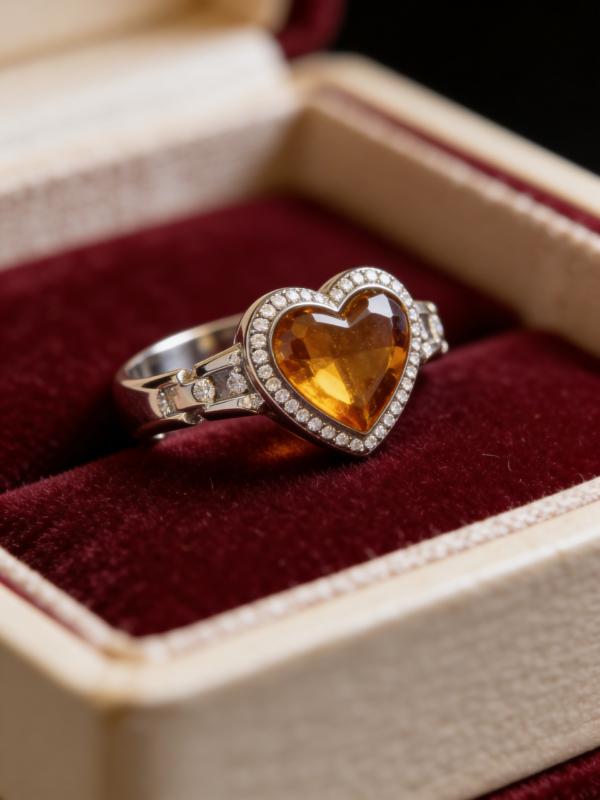 18K Gold Non■Tarnish Heart Watch & Ring