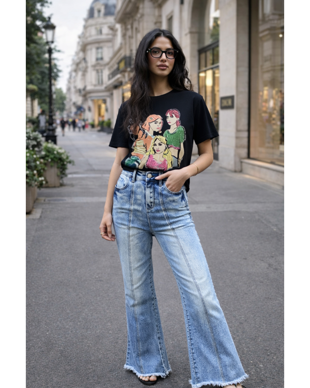 Vintage Stretch Wash Wide Leg Palazzo Fit Jeans