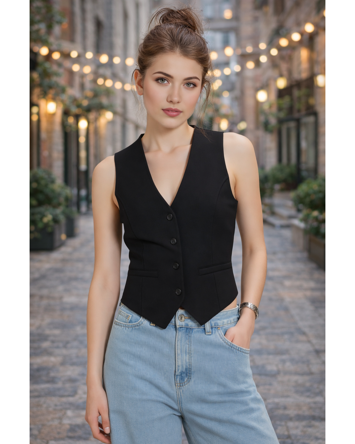 Snobby Noir Tailored Vest