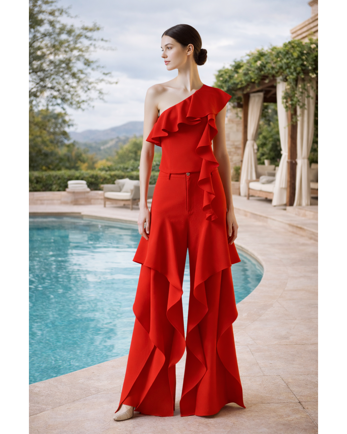 Colette Outstanding Ruffle Woven Pants