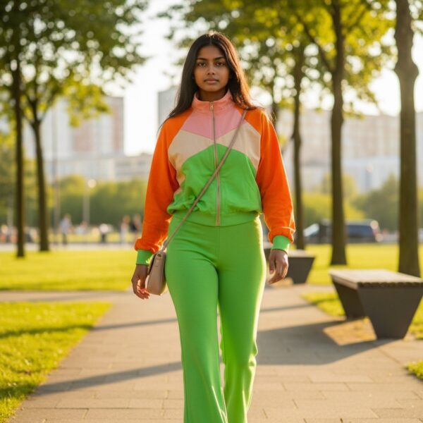 Retro Colorblock Track Jacket & Pant Set