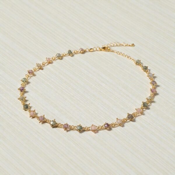 18K Gold Natural Stone Chain Choker