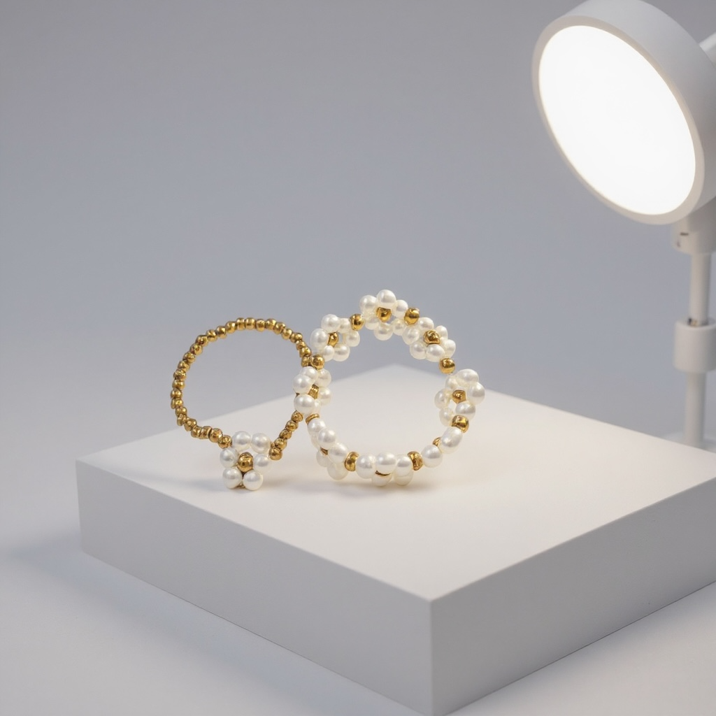 18K Gold Non-Tarnish Duo Faux Pearl Ring