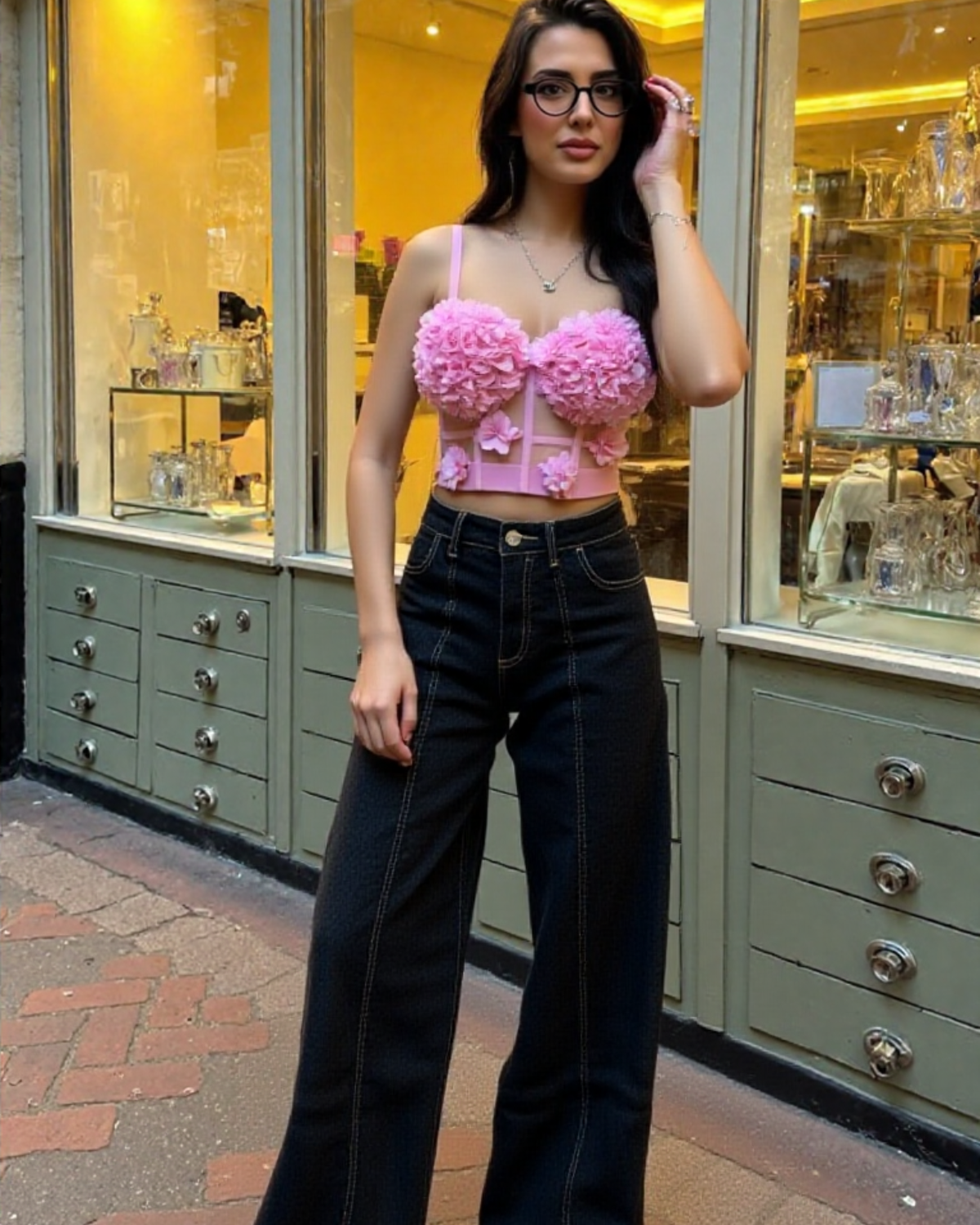 Floral Embellished Camisole Top