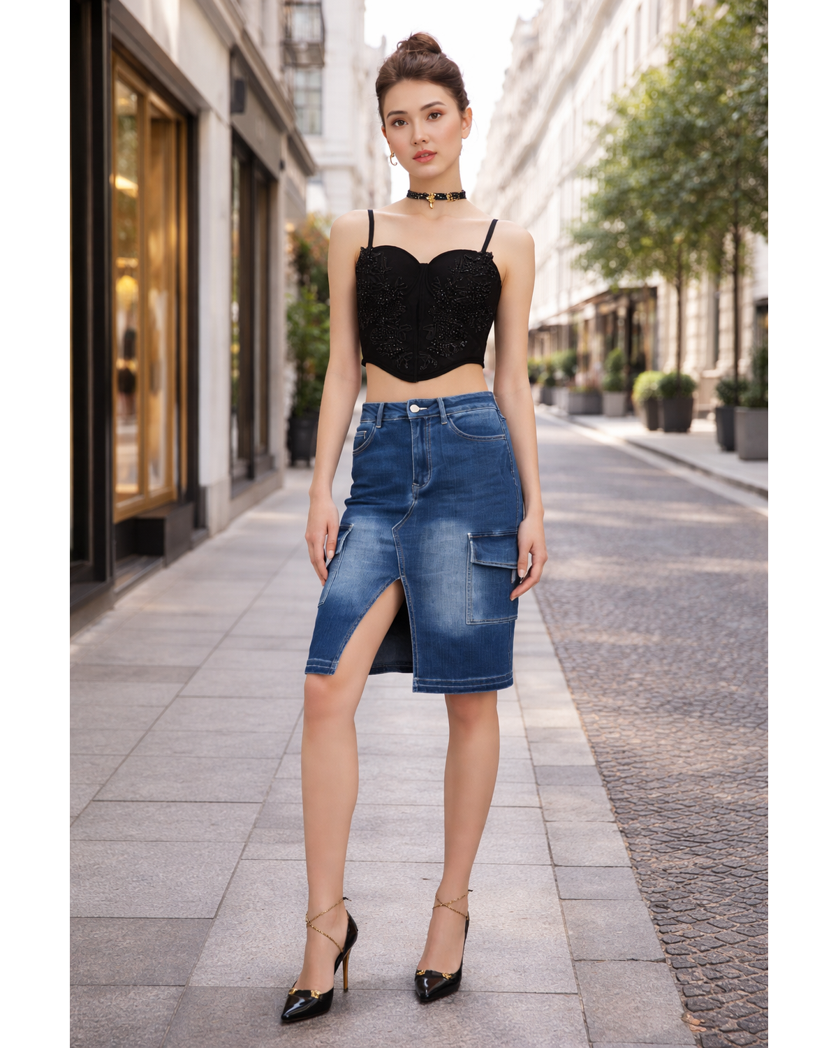 Midnight Muse Sculpted Bustier Top