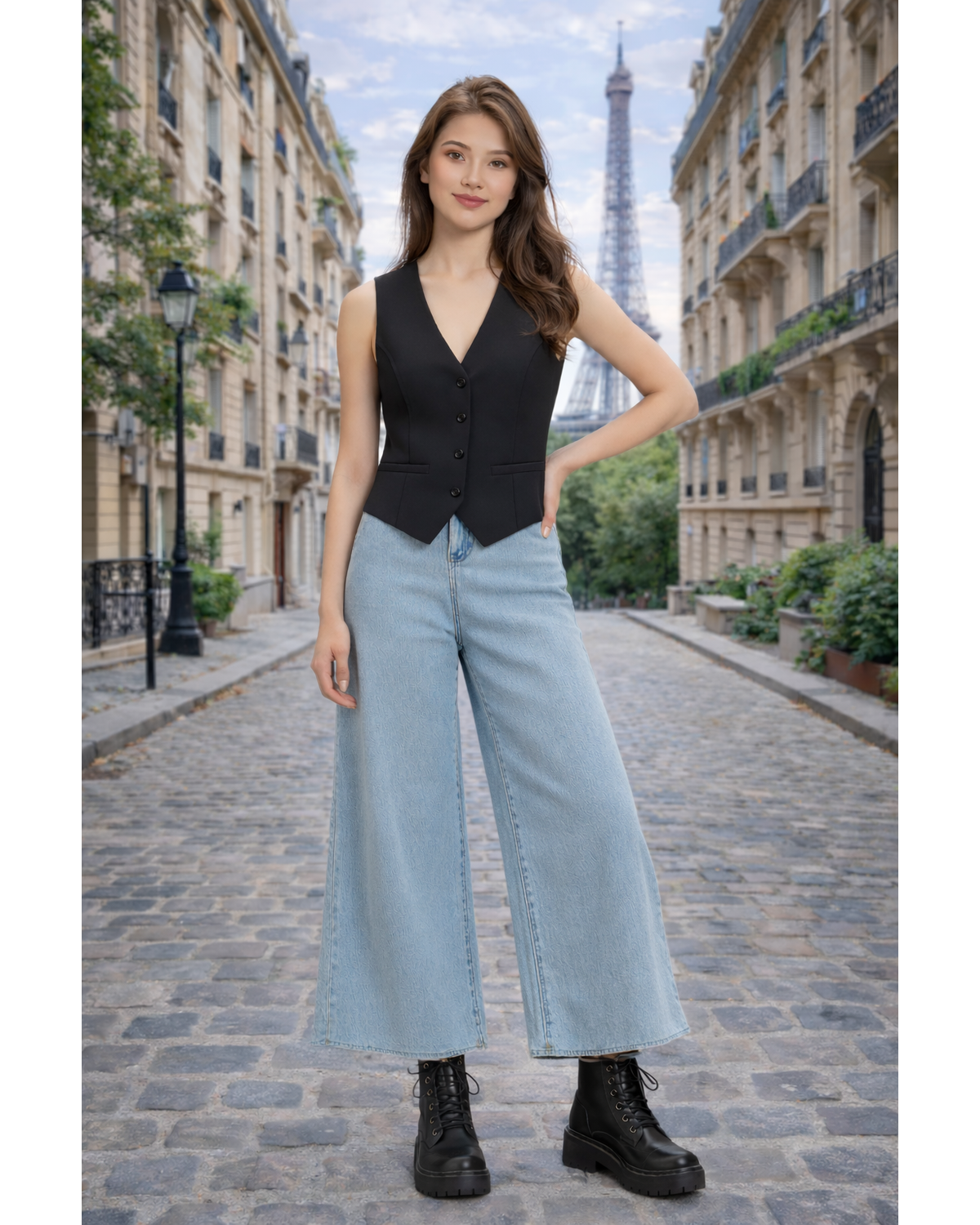 Light Muse Cropped Wide-Leg Denim
