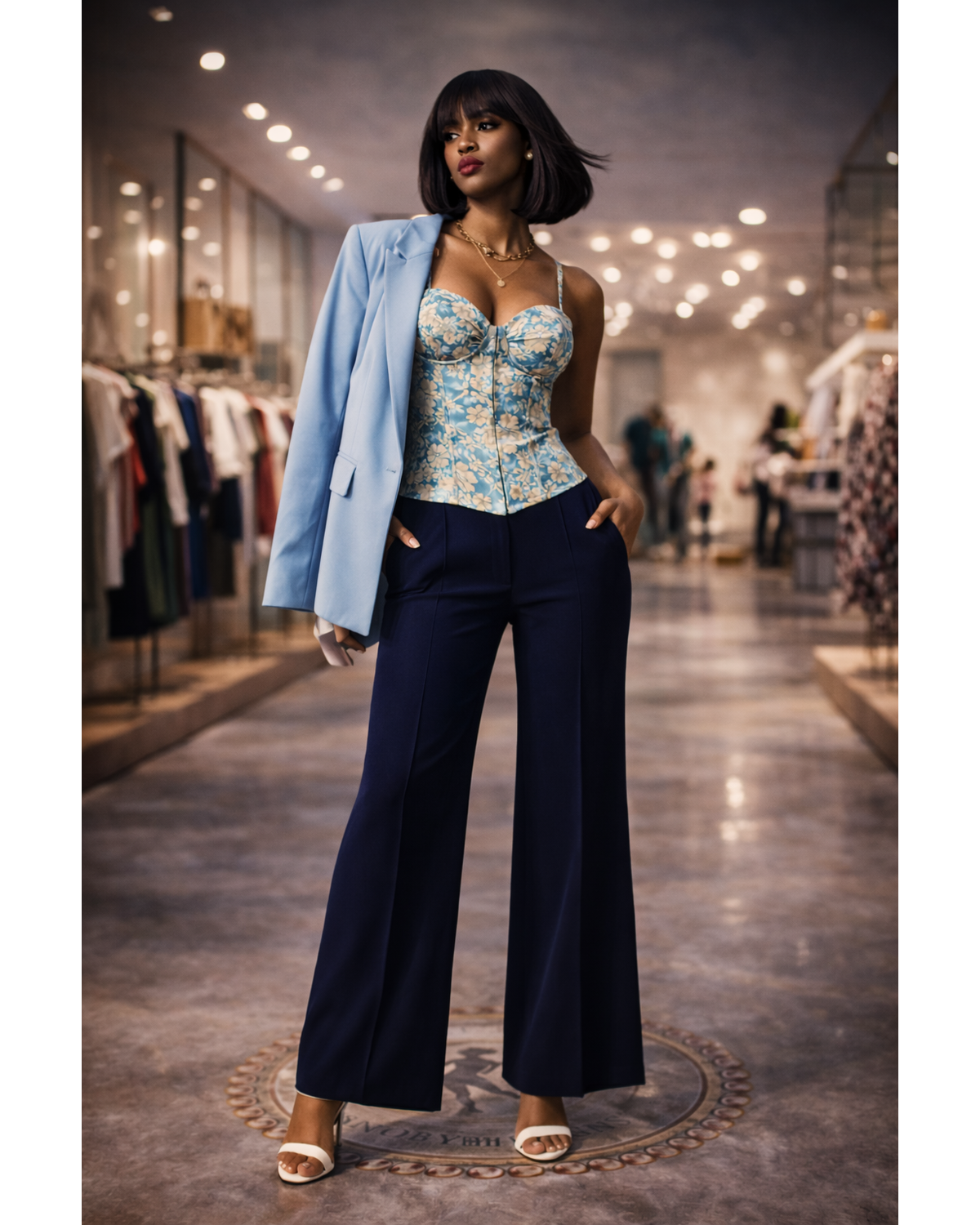 Snobby Garden Muse Bustier-Blue