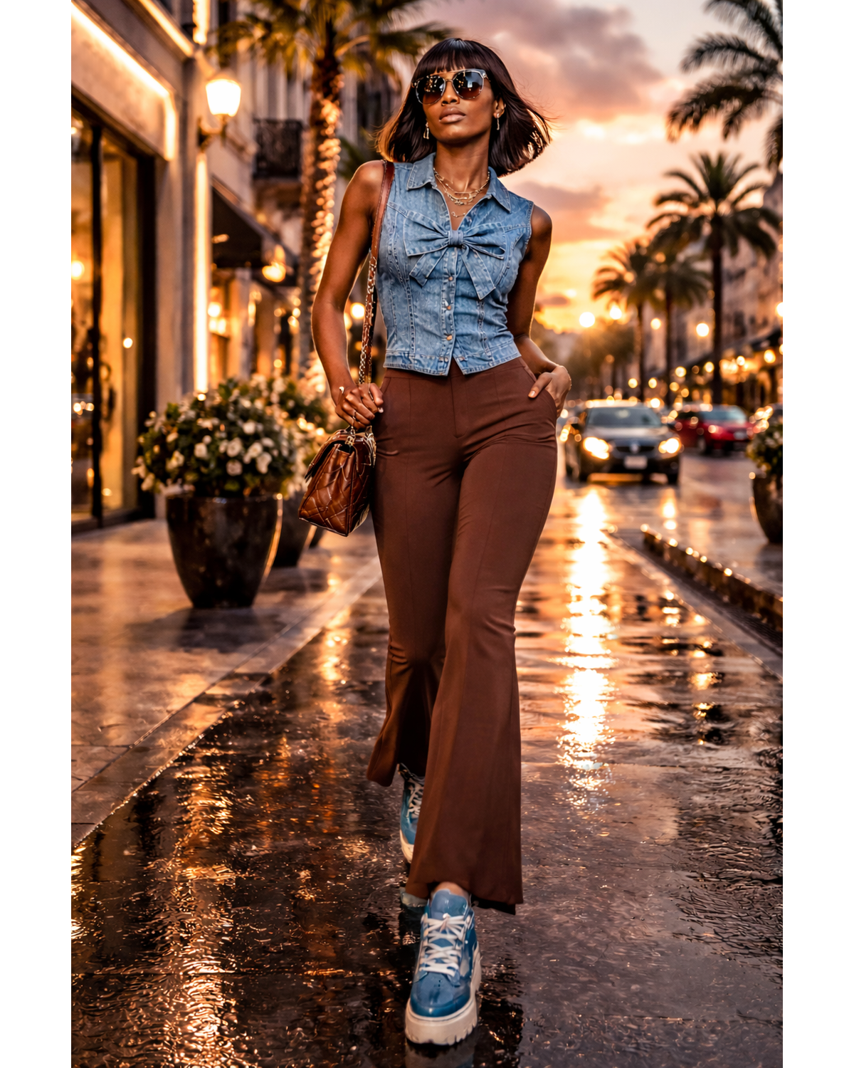 The Snobby Denim Bow