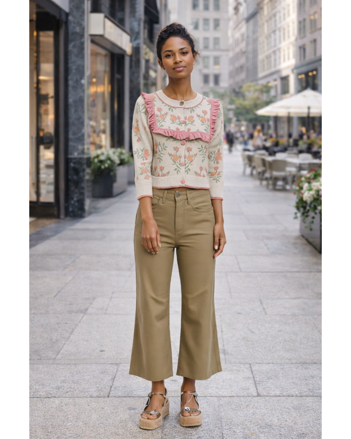 Blush Garden Ruffle Knit Cardigan