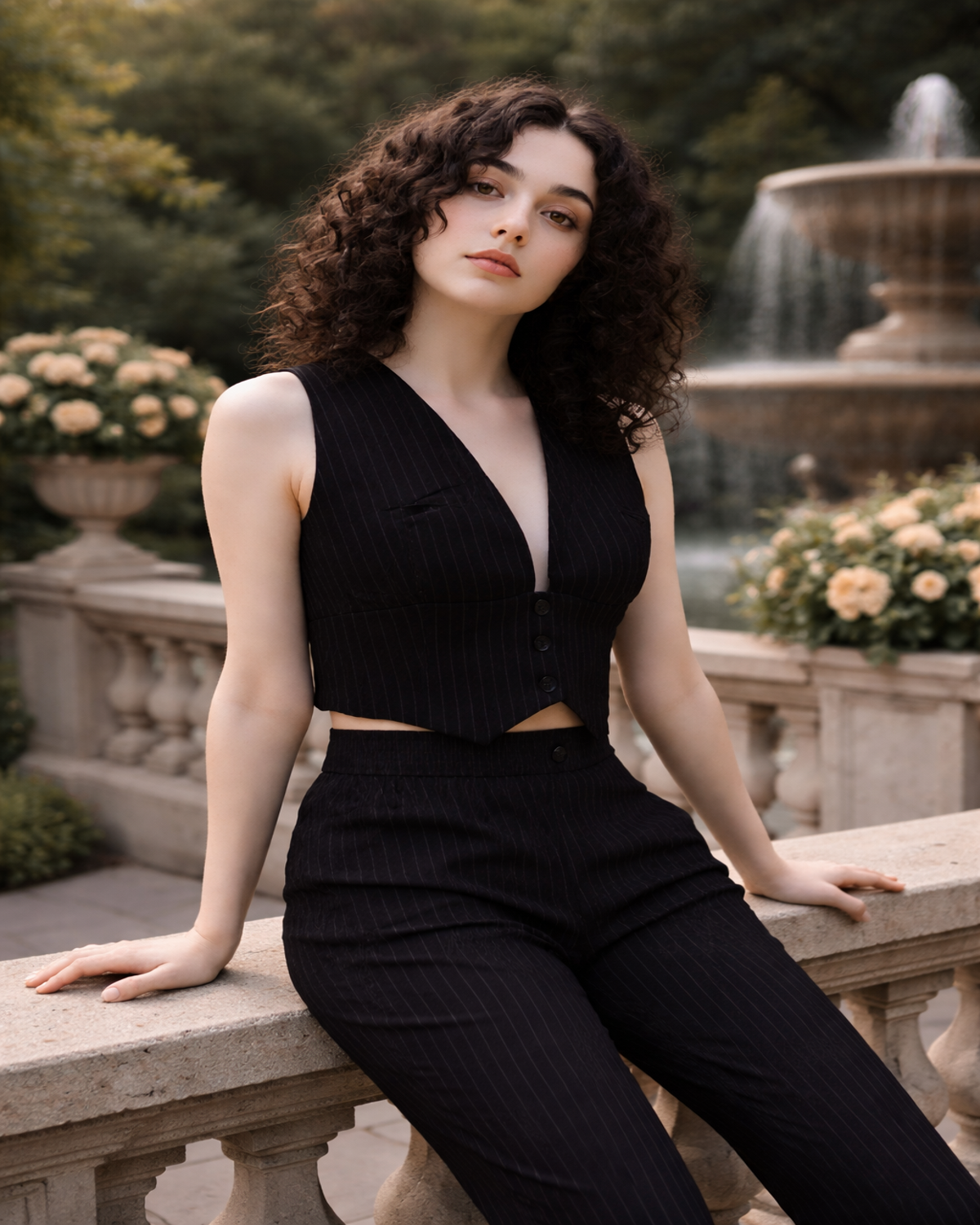 The Noir Muse Pinstripe Vest