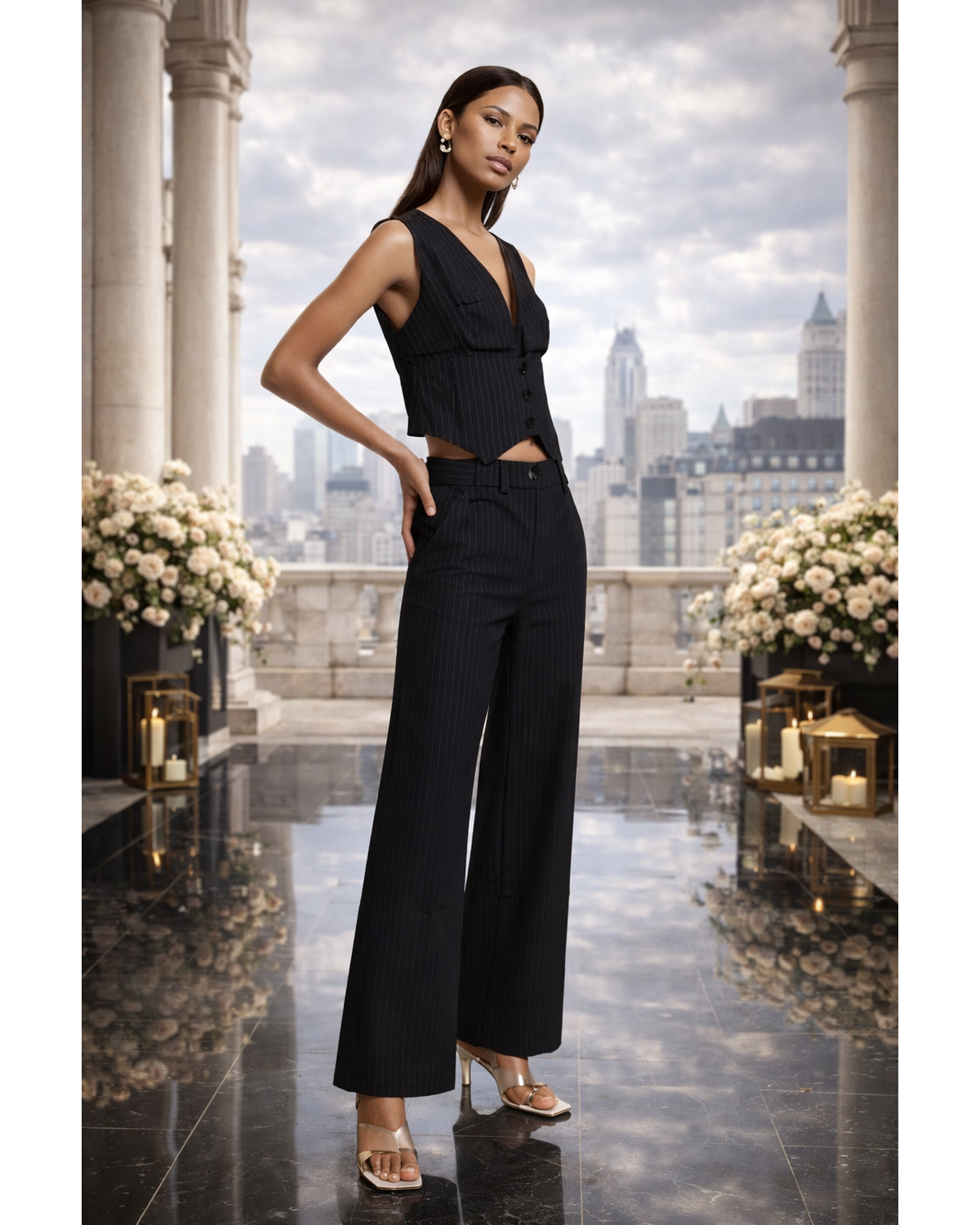 The Noir Muse Pinstripe Pants